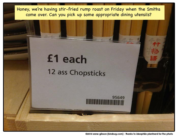I'm hoping they mean assorted chopsticks.