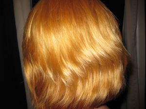 blonde hair back