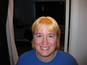 blonde hair front
